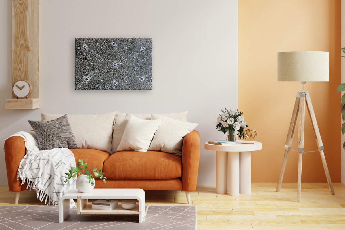 Aboriginal Painting - Wild Bush Black Seeds