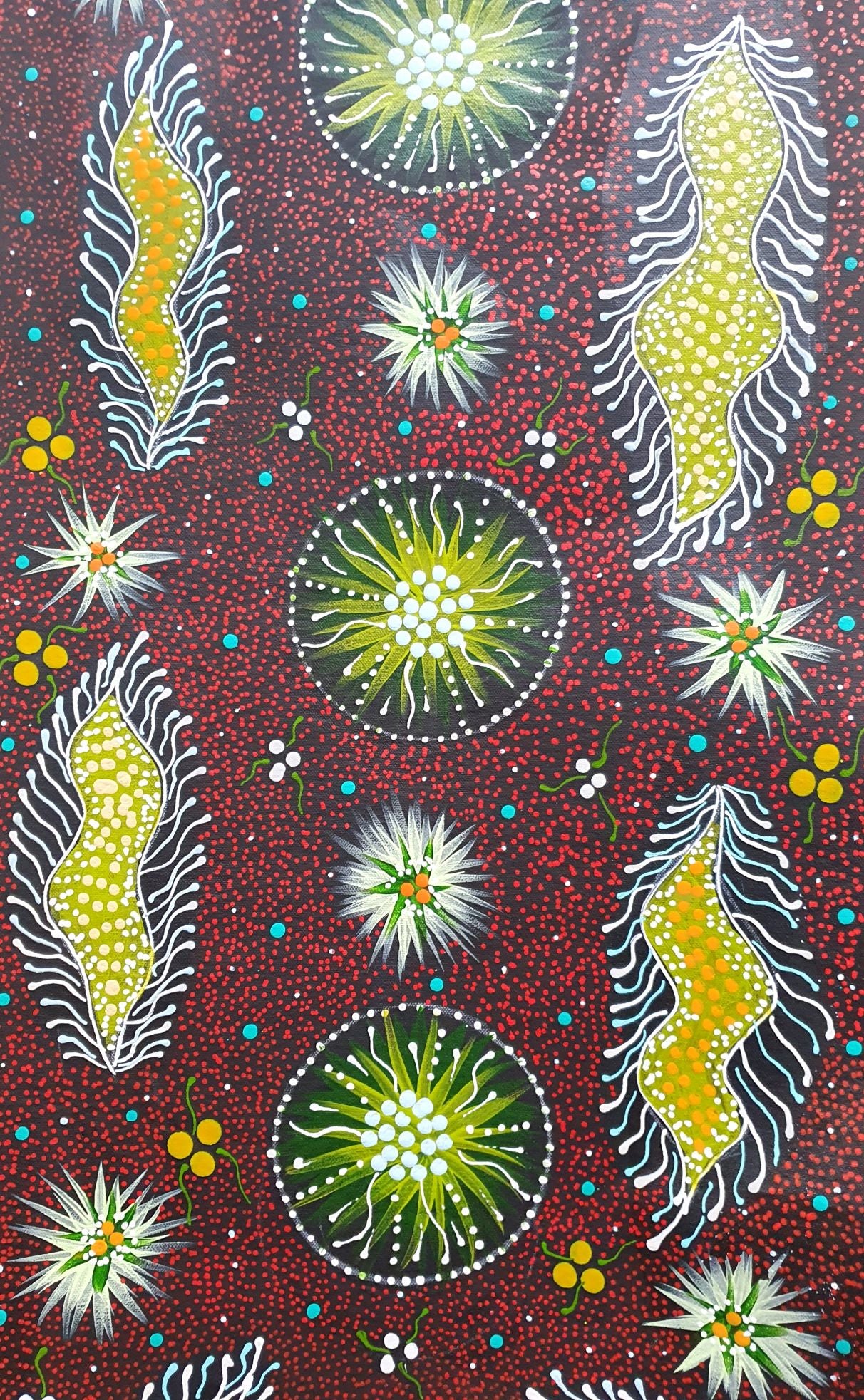 Aboriginal Painting - Wild Bush Flowers