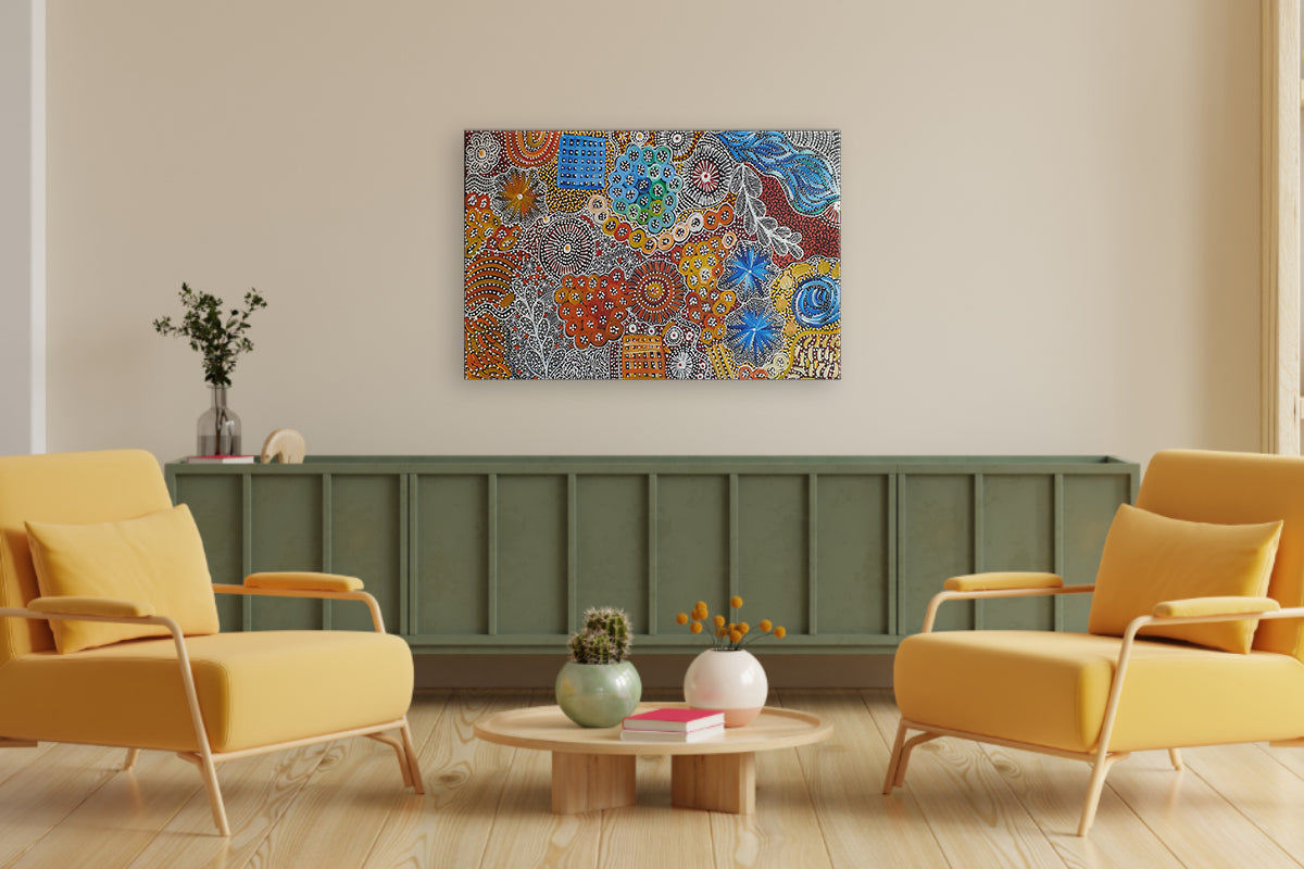 Aboriginal Painting - Bush Yam Woman Ceremony