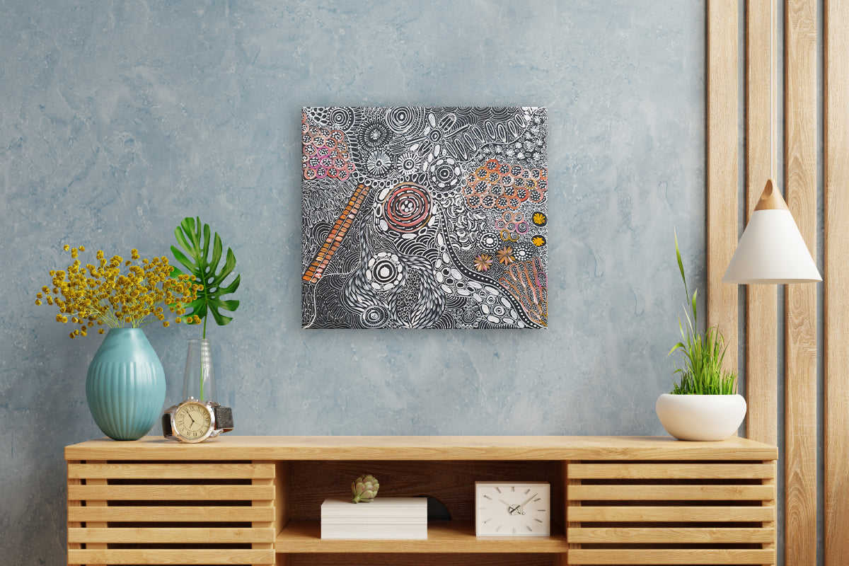 Aboriginal Painting - Bush Yam Woman Ceremony