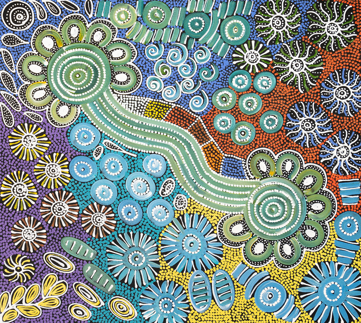 Aboriginal Painting - Bush Desert Flowers