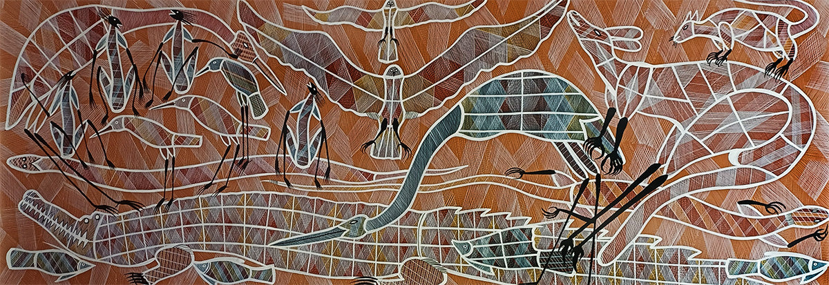 Aboriginal Painting - Dreamtime Animals