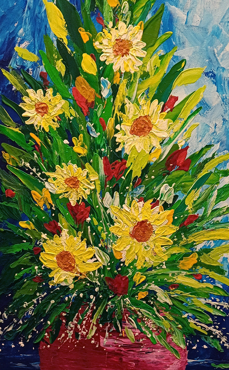 Aboriginal Painting - Flower Arrangement In A Vase
