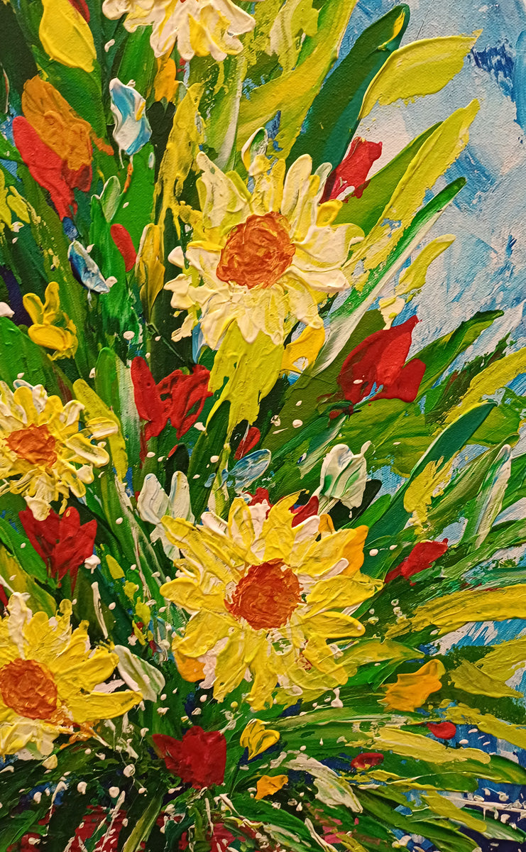 Aboriginal Painting - Flower Arrangement In A Vase
