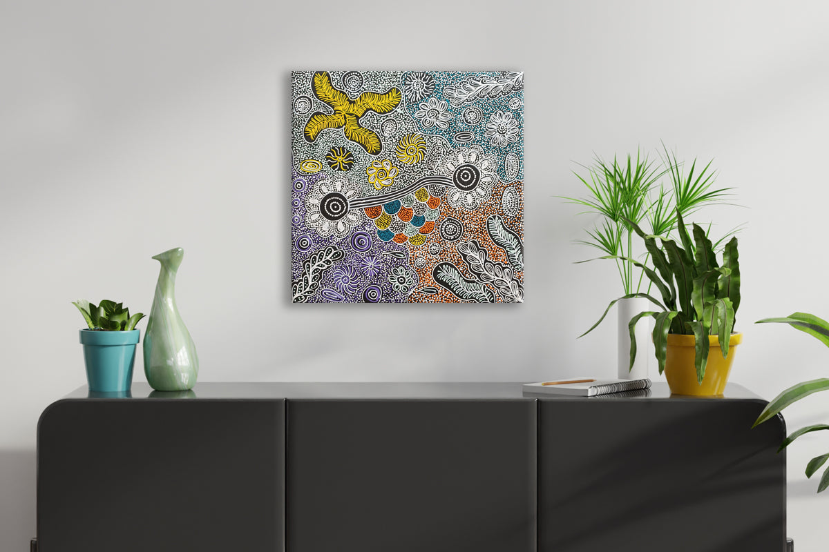 Aboriginal Painting - Bush Desert Flowers