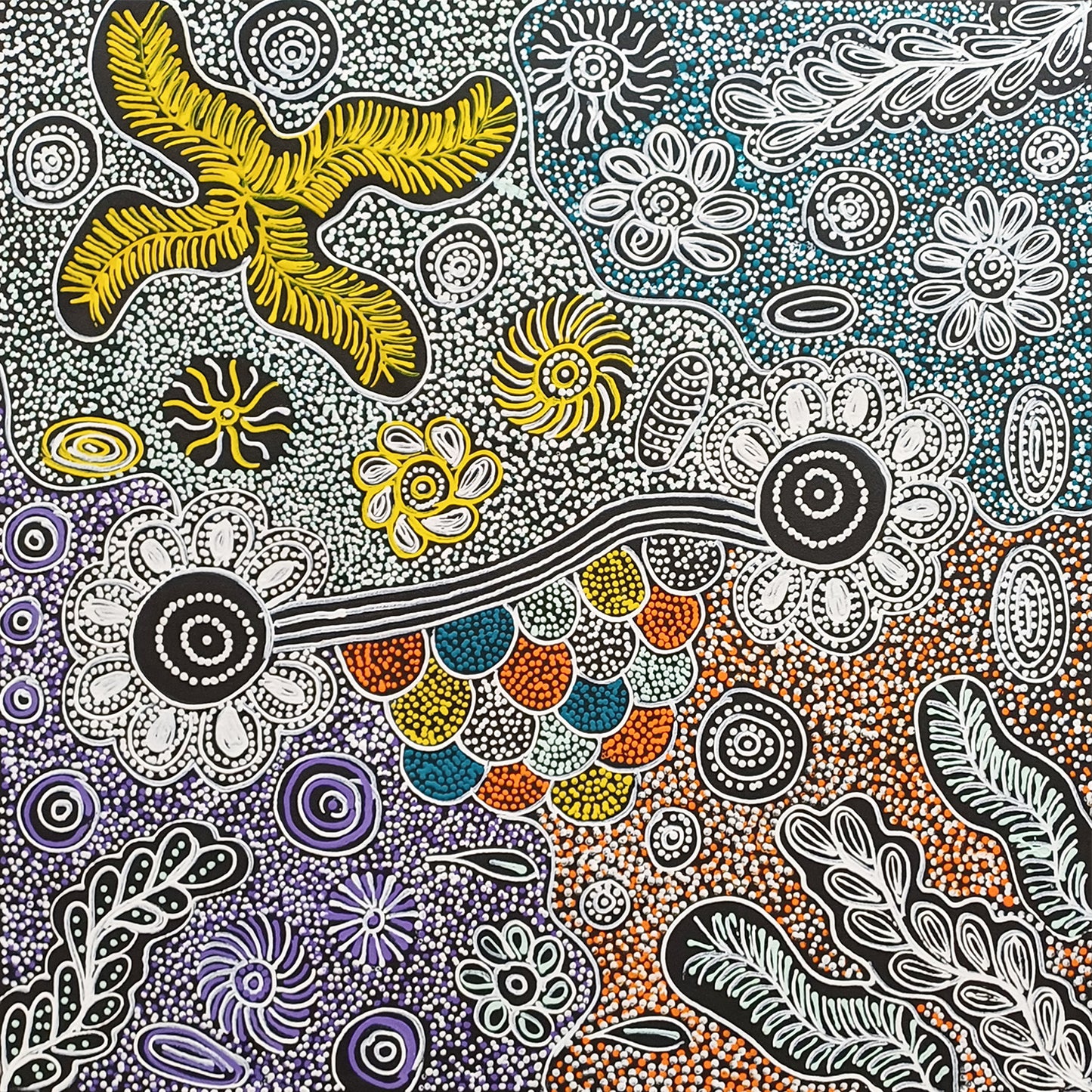 Aboriginal Painting - Bush Desert Flowers